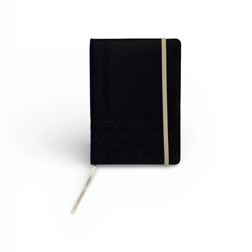NWOT - Black Quilted Stitch Pattern 80 Page Lined Journal